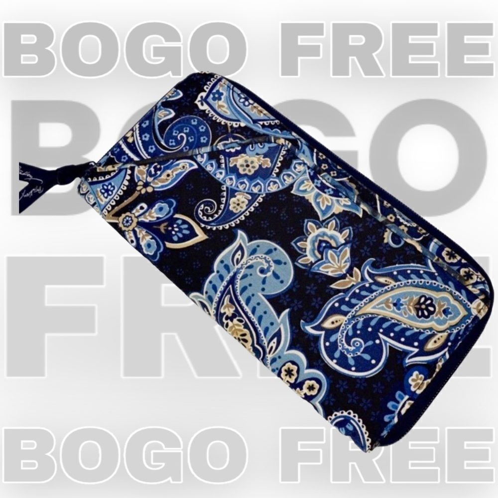Vera Bradley BOGO FREE Sale Windsor Navy Paisley Wallet